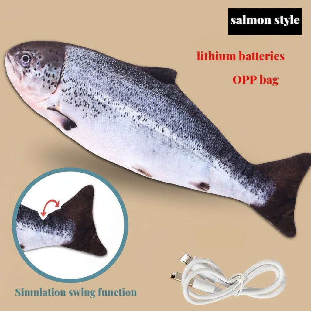 Electric Cat Toy Fish Pet Cat Toys Simulation Fish Swing Kitten Dance Fish Toy Funny Cats Chewing Playing Supplies USB Charging