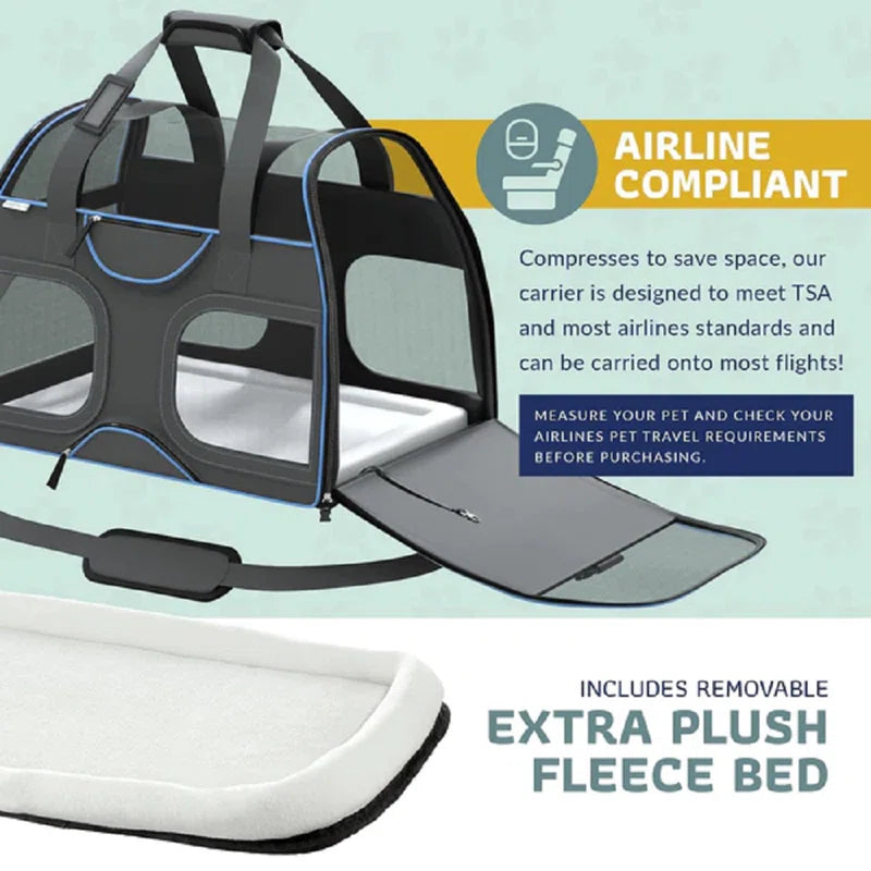 Luxury Rider Chrishawn Pet Carrier with Removable Wheels and Telescopic Handle