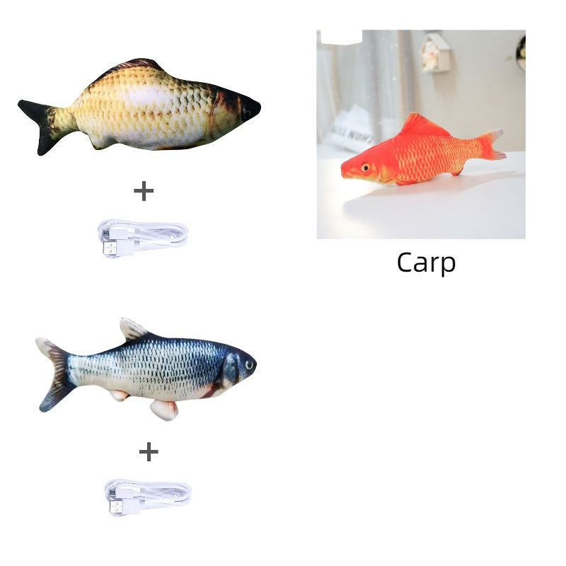 Electronic Pet Cat Toy - Interactive Fish-Shaped USB Rechargeable Cat Toy