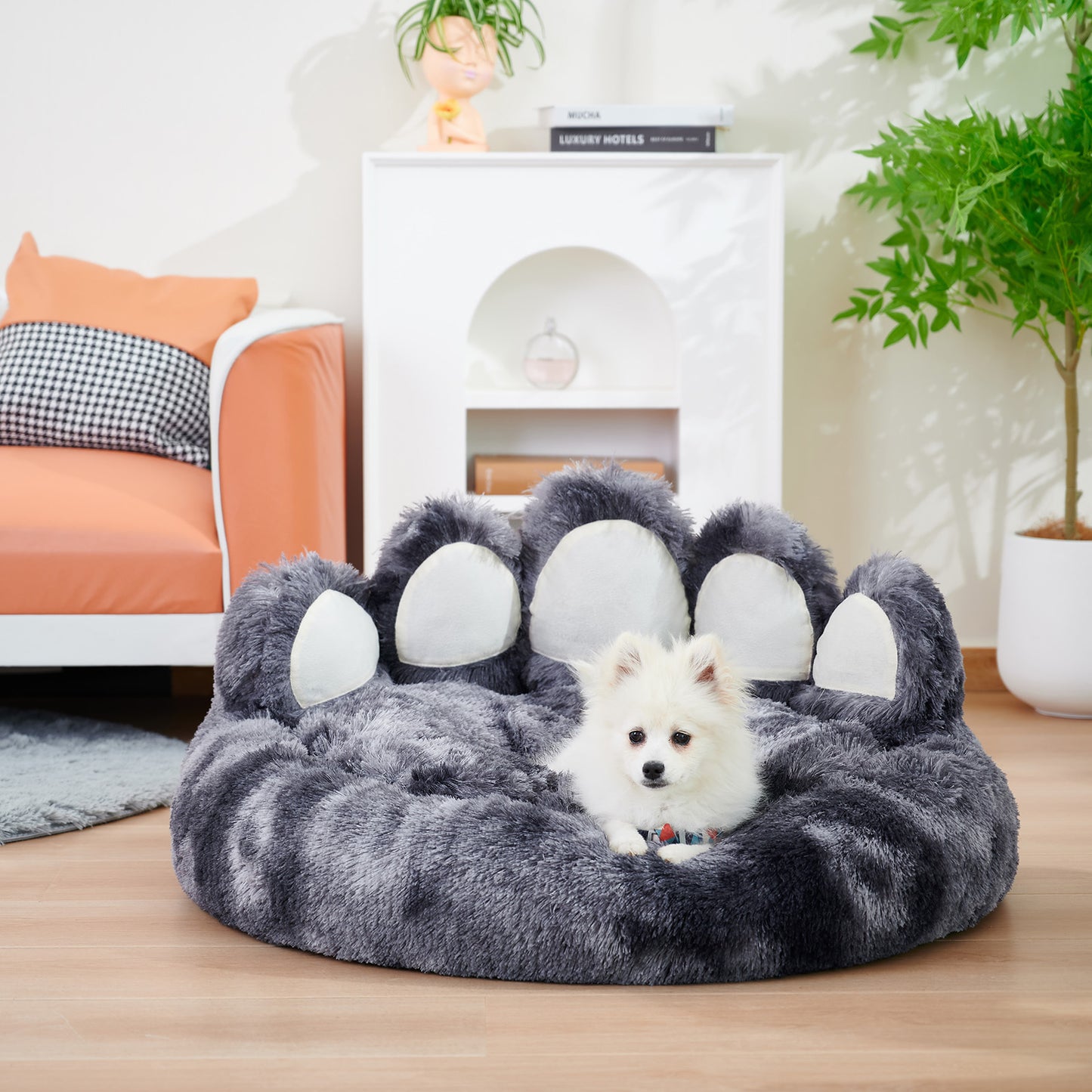 Cute Dog Bear Paw Shape Dog Bed - Dog Beds &amp; Furniture For Small And Medium Dogs, Cozy Plush Cute Cat Beds For Indoor Cats