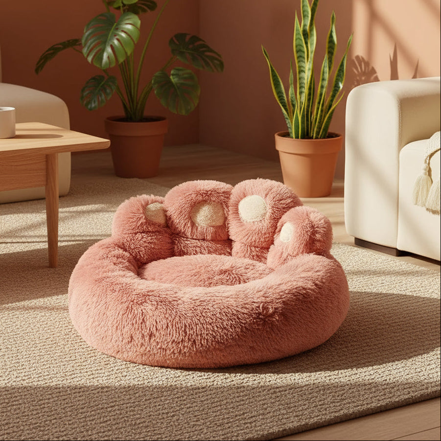 Cute Bear Paw Dog Bed Plush Winter Warm Mat Pets Kennel Large Dog Sleeping Bed Puppy Cat Sofa Blanket Cushion Pets Accessories
