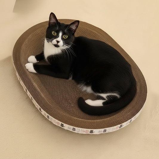Corrugated Cat Scratcher Cat Scrapers round Oval Grinding Claw Toys for Cats Wear-Resistant Cat Bed Nest Cat Accessories