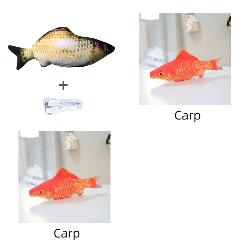 Electronic Pet Cat Toy - Interactive Fish-Shaped USB Rechargeable Cat Toy