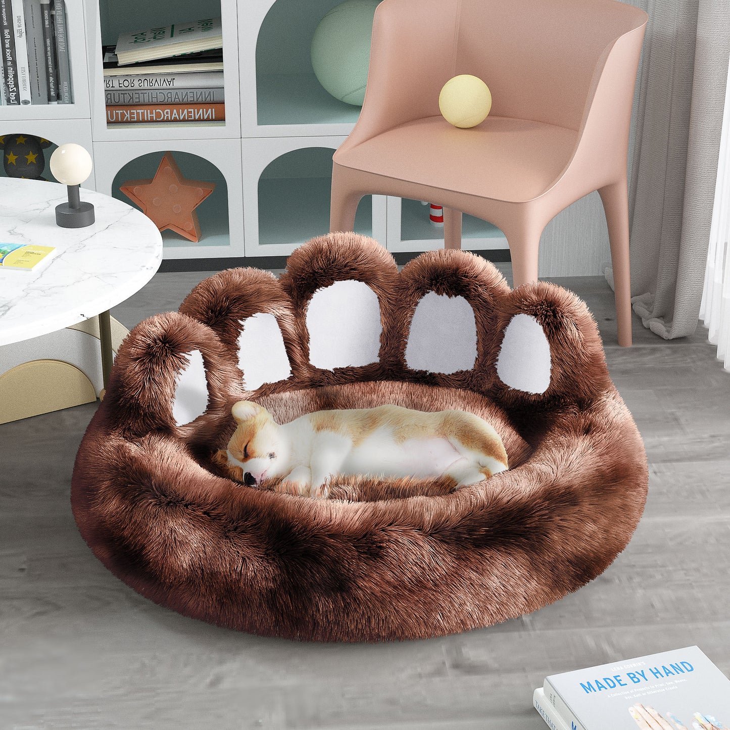 Cute Dog Bear Paw Shape Dog Bed - Dog Beds &amp; Furniture For Small And Medium Dogs, Cozy Plush Cute Cat Beds For Indoor Cats