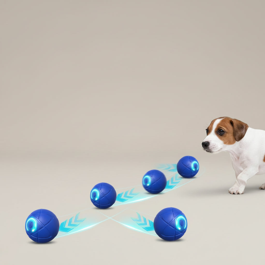 Active Rolling Ball for Dogs Vibrating Rolling Ball Automatic Rolling Ball Toys for Puppy USB Rechargeable Interactive Dog