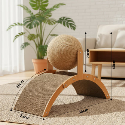 Cat Grabbing Board Wooden Cat Climbing Frame Vertical Scratch Resistant Cat Toy Rotating Sisal Rope Cat Grabbing Ball Cat Tower