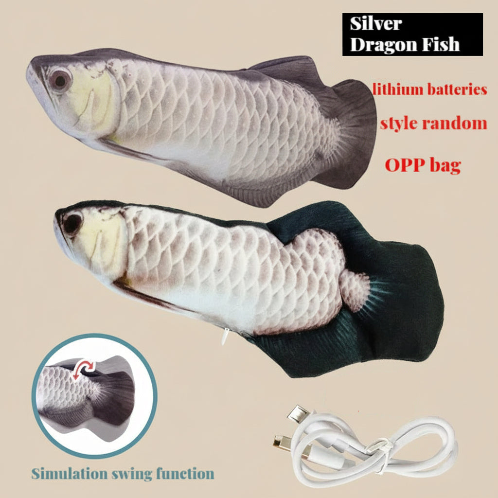 Electric Cat Toy Fish Pet Cat Toys Simulation Fish Swing Kitten Dance Fish Toy Funny Cats Chewing Playing Supplies USB Charging