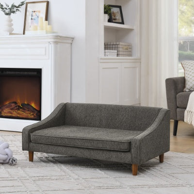 Durable Elevated Dog Sofa Bed - Pet Sofa with Modern Irregular Armrest Design, Comfortable Soft Dog Sofa - Beige