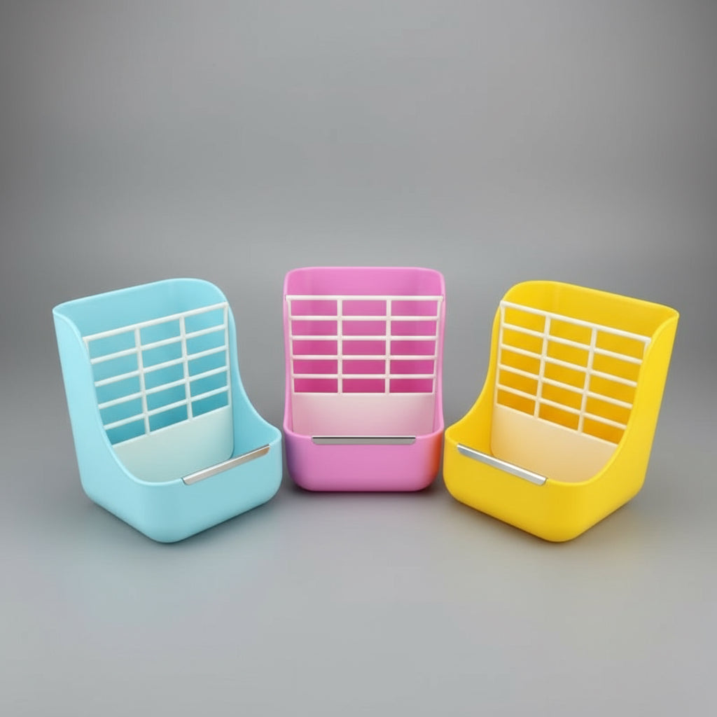 Rabbit Food Feeder Small Animal Supplies Rabbit Chinchillas Guinea Pig 2 in 1 Feeding Bowls Double Use for Grass and Food