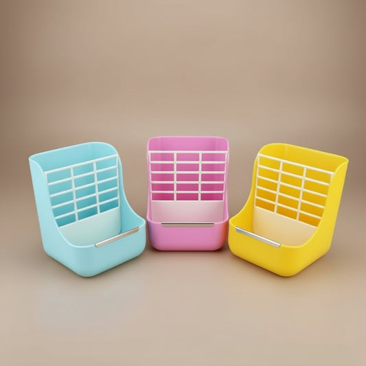 Rabbit Food Feeder Small Animal Supplies Rabbit Chinchillas Guinea Pig 2 in 1 Feeding Bowls Double Use for Grass and Food