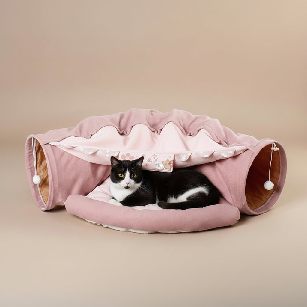 Pet Cats Tunnel Interactive Play Toy Mobile Collapsible Ferrets Rabbit Bed Tunnels Indoor Toys Kitten Exercising Products