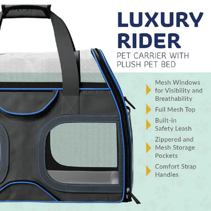 Luxury Rider Chrishawn Pet Carrier with Removable Wheels and Telescopic Handle