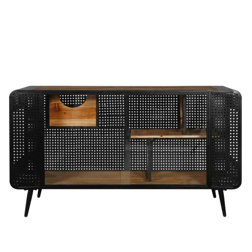 55.12 inch Spacious Cat House with Tempered Glass for Living Room, Hallway, Study and Other Spaces