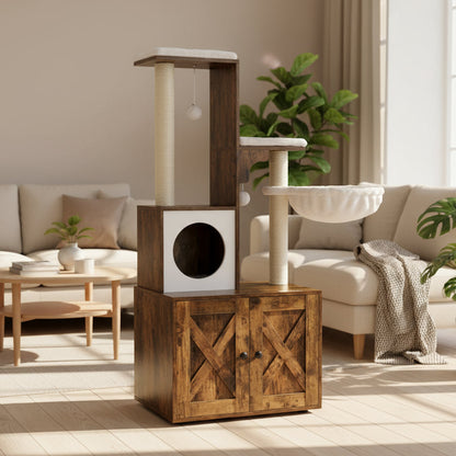 53" Kimmel Cat Tree with Litter Box Enclosure