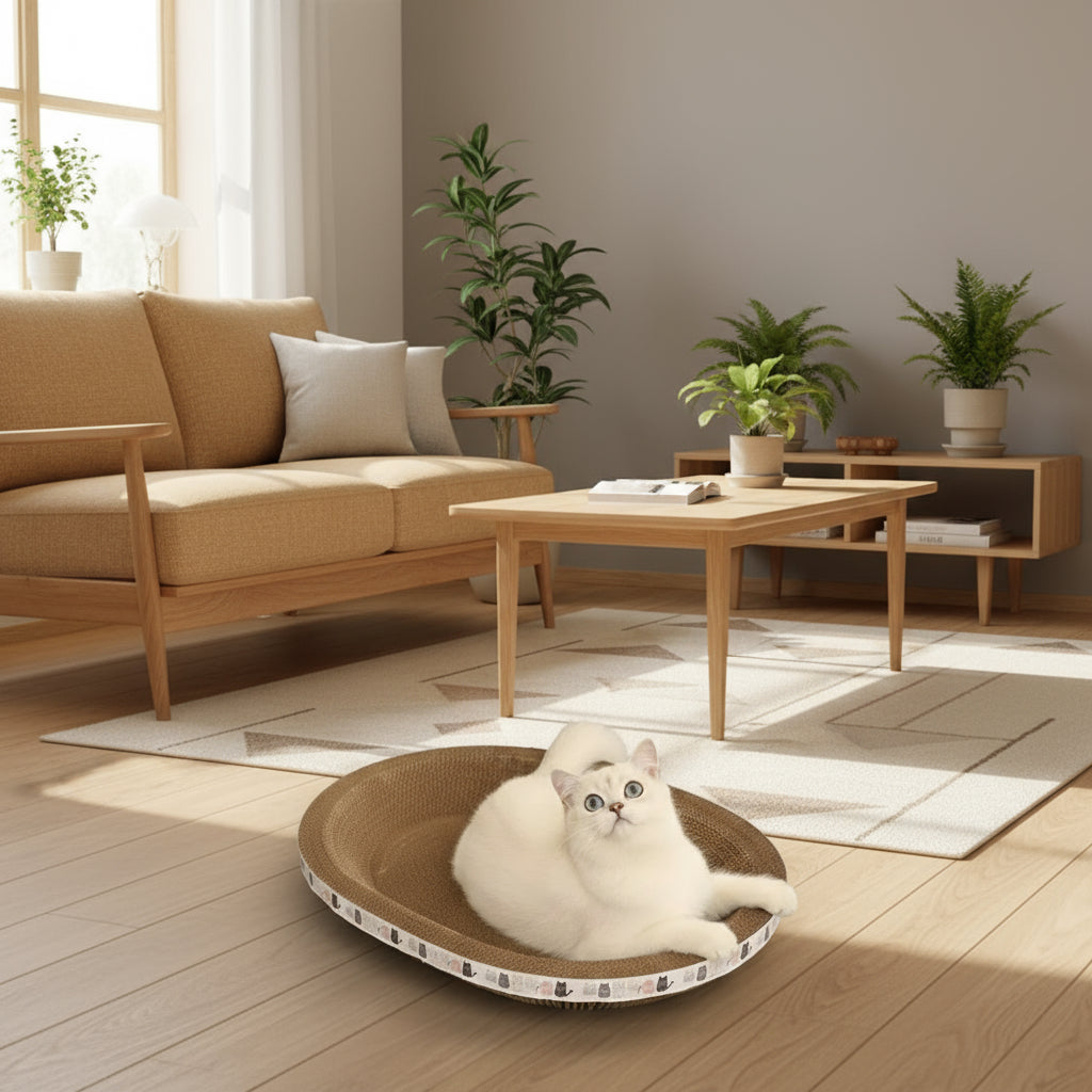 Corrugated Cat Scratcher Cat Scrapers round Oval Grinding Claw Toys for Cats Wear-Resistant Cat Bed Nest Cat Accessories