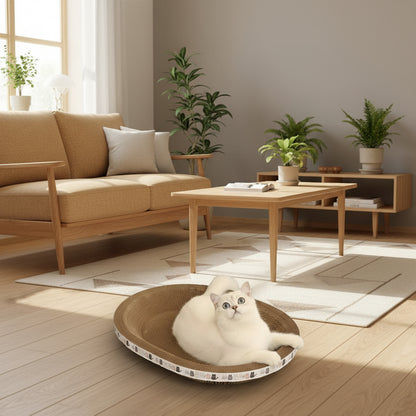 Corrugated Cat Scratcher Cat Scrapers round Oval Grinding Claw Toys for Cats Wear-Resistant Cat Bed Nest Cat Accessories