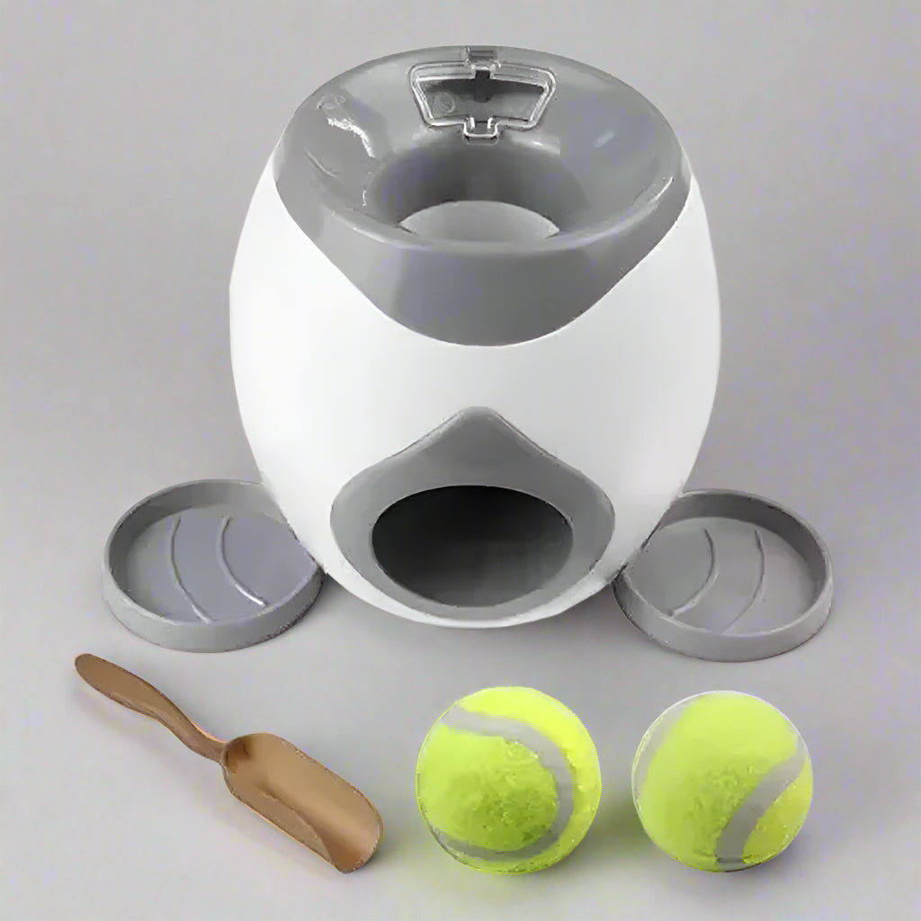 Automatic Ball Launcher for Dog Toy, Interactive Tennis Ball Launcher Machine for Medium Dogs, Interactive Training Smart Feeder