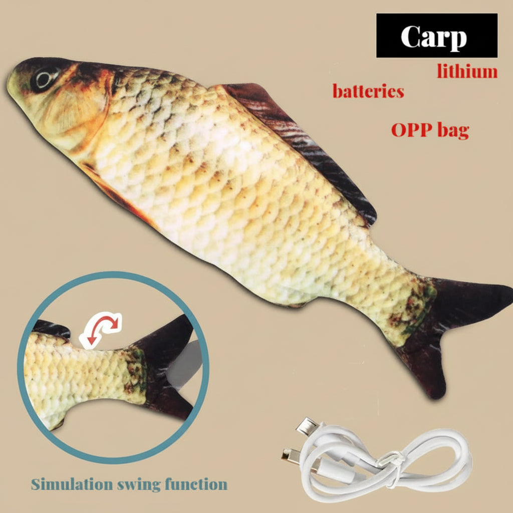 Electric Cat Toy Fish Pet Cat Toys Simulation Fish Swing Kitten Dance Fish Toy Funny Cats Chewing Playing Supplies USB Charging