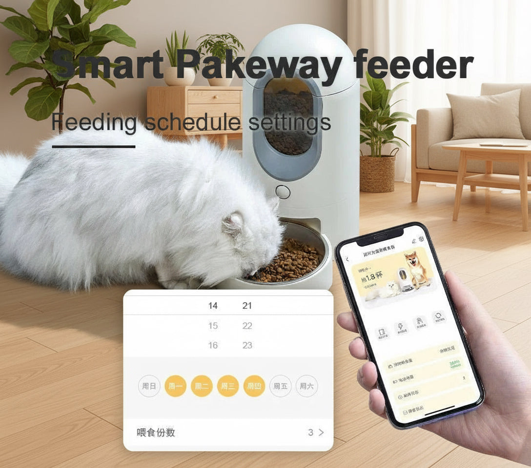 HEYBO Automatic Cat Feeder Timed Cat Food Dispenser Wifi with APP Control for Remote