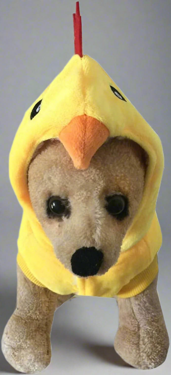 Funny Dog Chicken Costume, Pet Halloween Christmas Rooster Cosplay Dress, Adorable Cat Apparel Animal Warm Outfits Clothes(Xl Size, Yellow)
