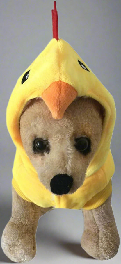 Funny Dog Chicken Costume, Pet Halloween Christmas Rooster Cosplay Dress, Adorable Cat Apparel Animal Warm Outfits Clothes(Xl Size, Yellow)