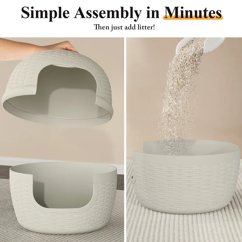 Damase Hidden Cat Litter Box Enclosure with Decorative Planter