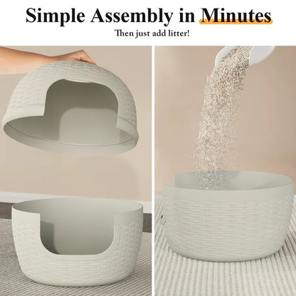 Damase Hidden Cat Litter Box Enclosure with Decorative Planter