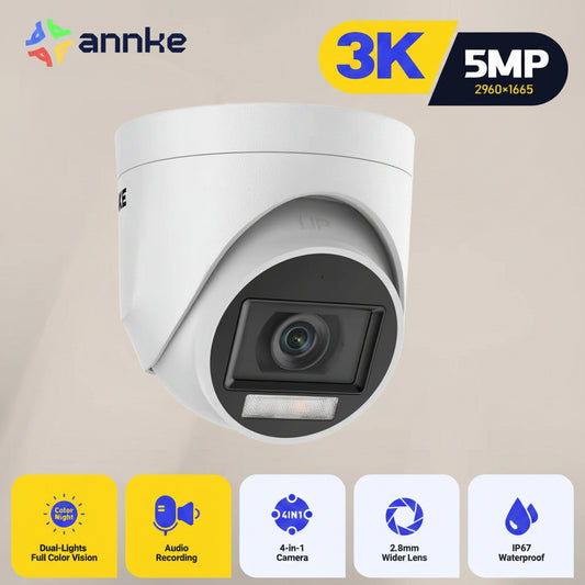 5MP Analog HD Camera Smart Light Video Surveillance Cameras 5MP Bullet 2.8 Mm Indoor Outdoor Weatherproof Security Cameras
