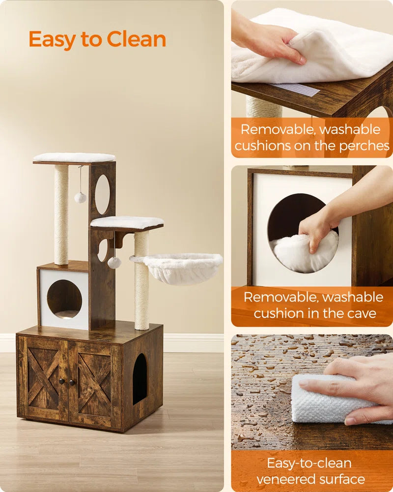 53" Kimmel Cat Tree with Litter Box Enclosure
