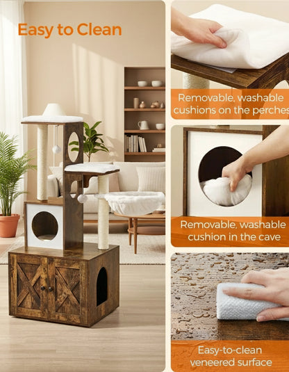 53" Kimmel Cat Tree with Litter Box Enclosure