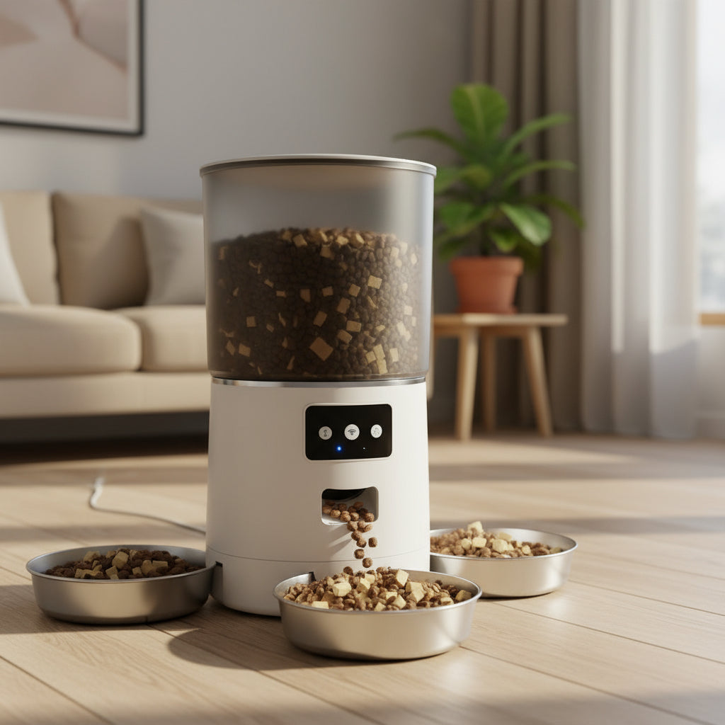 HEYBO Automatic Cat Feeder Smart App-Controlled Pet Feeder with 3 Bowls
