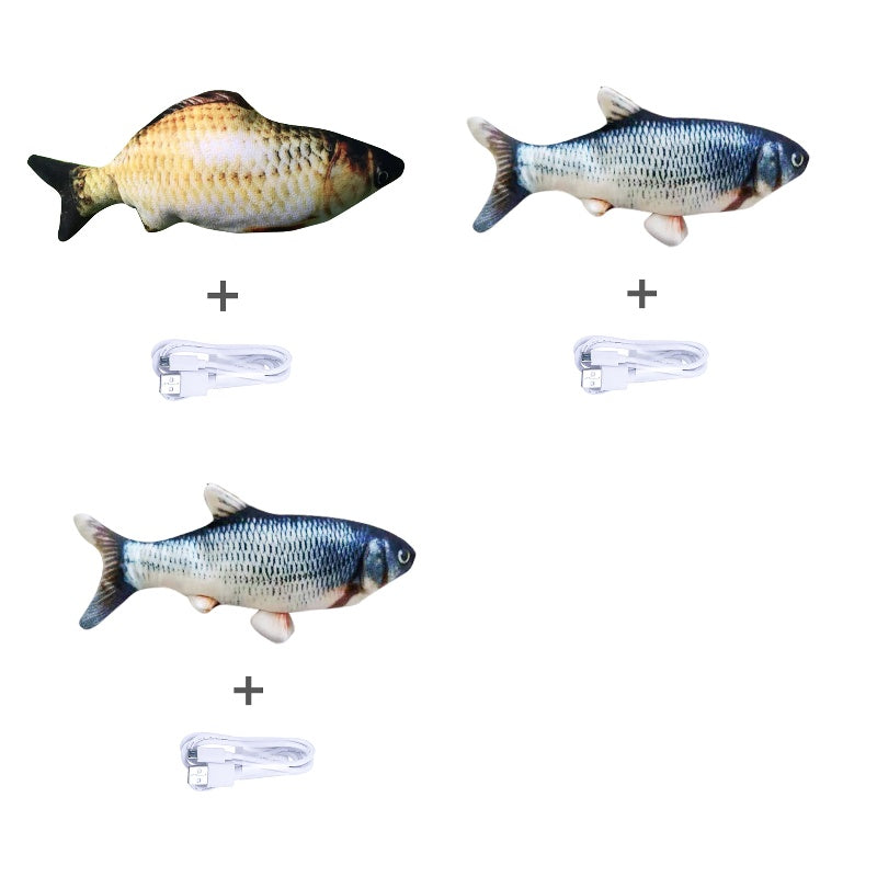 Electronic Pet Cat Toy - Interactive Fish-Shaped USB Rechargeable Cat Toy