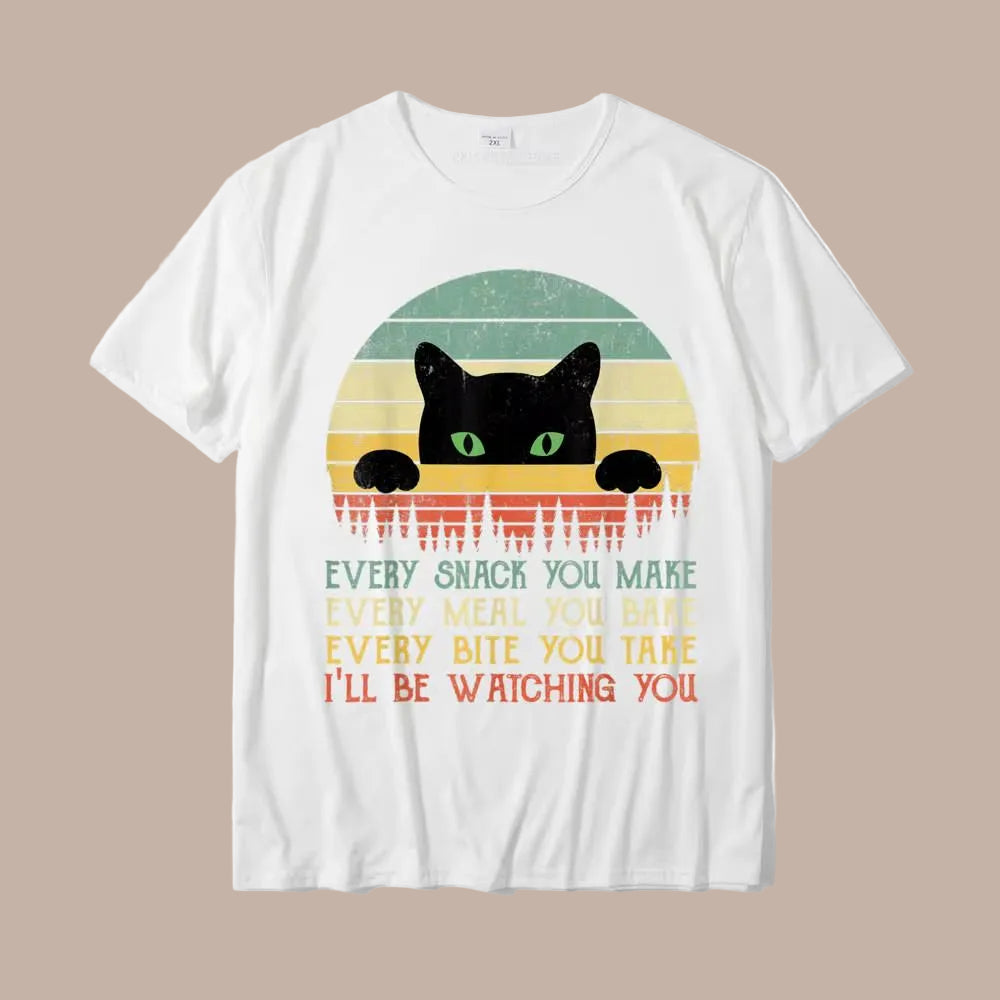 Every Snack You Make Cat Funny Cat Mom Cat Mama Cat Dad T-Shirt Cotton T Shirts for Men Custom T Shirt Rife Printed