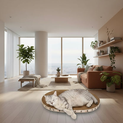 Corrugated Cat Scratcher Cat Scrapers round Oval Grinding Claw Toys for Cats Wear-Resistant Cat Bed Nest Cat Accessories