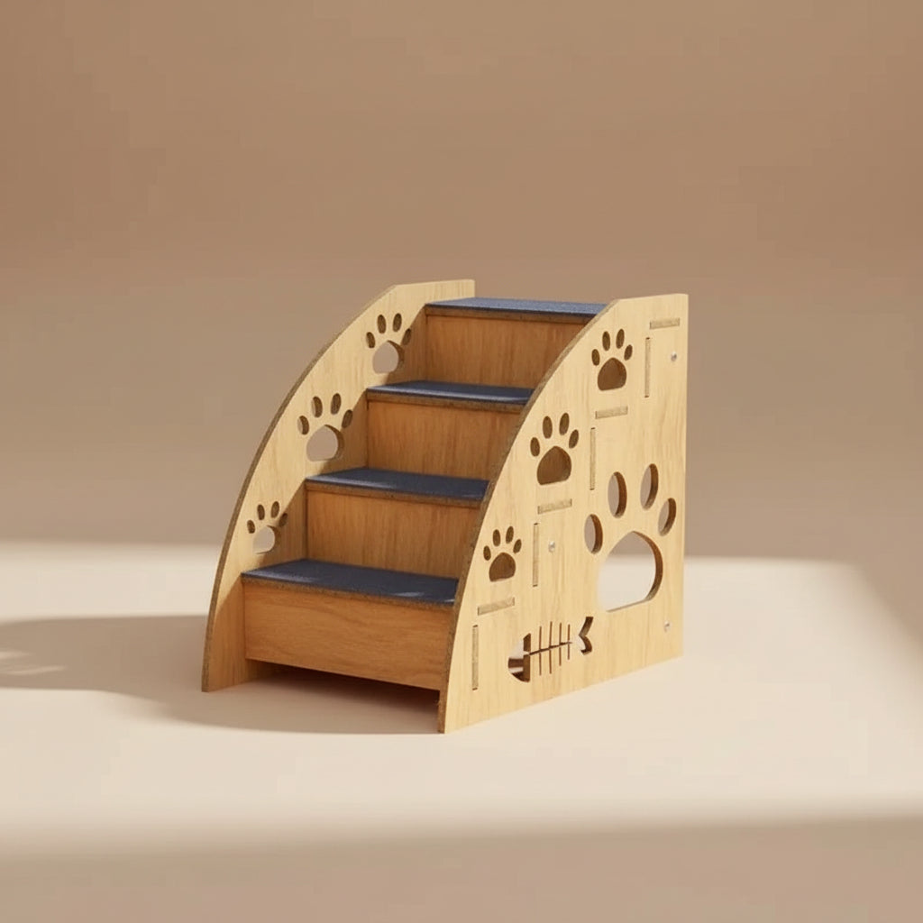 Pet Stairs for Bed Dog Steps Pet Stairs Dog Ramp High Bed Climbing Dog Bed Steps Non-Slip Wooden Dog Stairs For