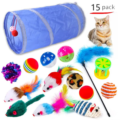 Cat Toys Mouse Shape Balls Foldable Cat Kitten Play Tunnel Chat Funny Cat Tent Mouse Supplies Simulation Fish Cat Accessories