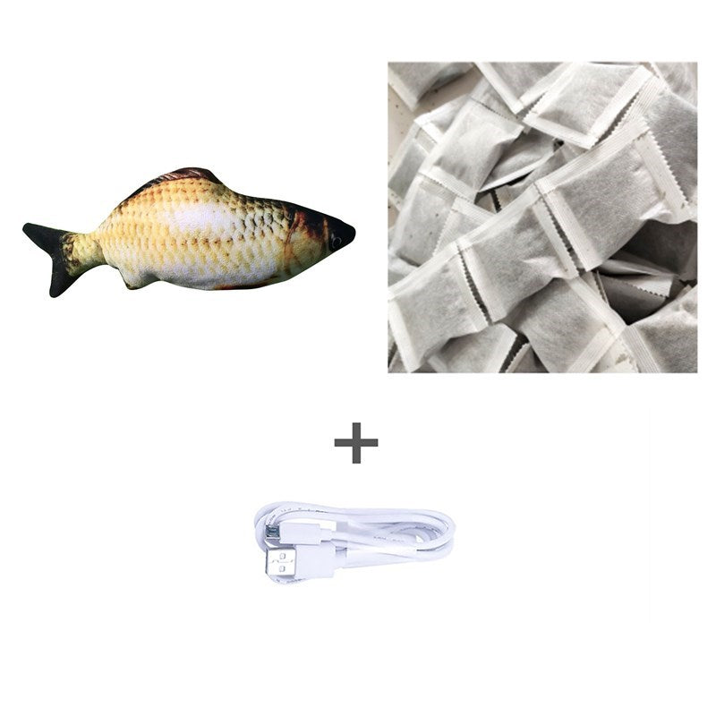 Electronic Pet Cat Toy - Interactive Fish-Shaped USB Rechargeable Cat Toy