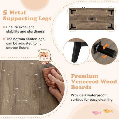 Cat Litter Box Enclosure with 3 Sisal Scratching Posts for Indoor Cats