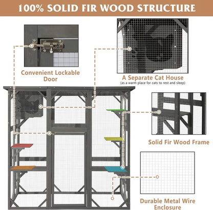 Euretta Indoor/Outdoor Large Waterproof Cat Playpen