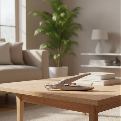 Gray and orange tool on a white background