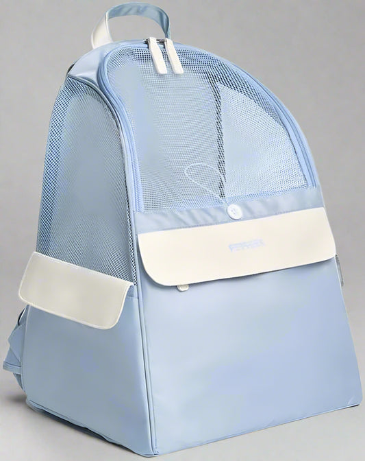 Cat Backpack Carrier Ultralight & Portability Cat Carrier for Dogs and Small Animals Daily Hiking, Outdoor Travel Pet Backpack （Kangaroo Bag） (Medium, Blue)