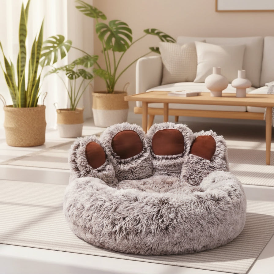 Cute Bear Paw Dog Bed Plush Winter Warm Mat Pets Kennel Large Dog Sleeping Bed Puppy Cat Sofa Blanket Cushion Pets Accessories