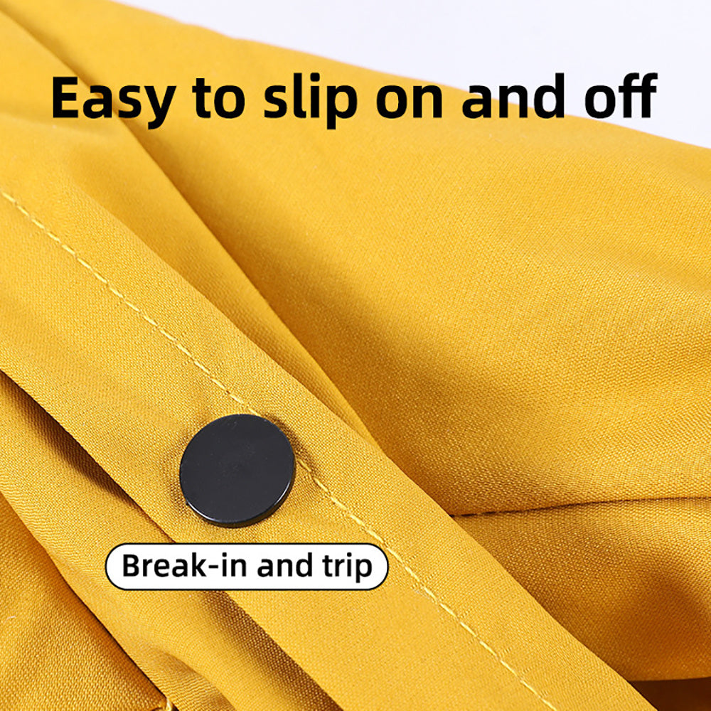 Waterproof Dog Raincoat - Four-Leg Design with Reflective Strips, Breathable Polyester Dog Rain Jacket with Adjustable Drawstrings