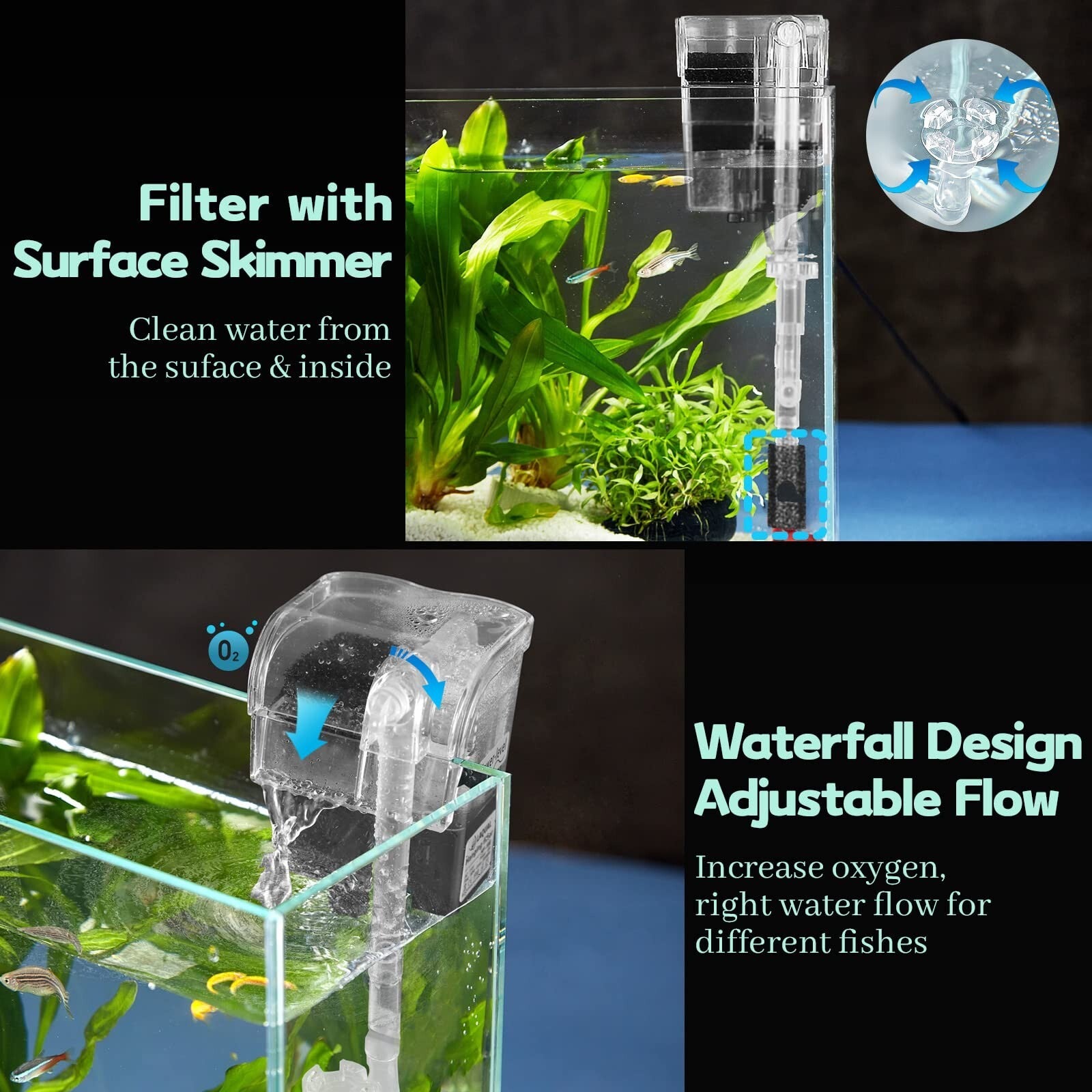 Rimless Glass Aquarium Starter Kit (3 Gal), Ultra Clear Low Iron Glass Fish T...