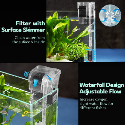 Rimless Glass Aquarium Starter Kit (3 Gal), Ultra Clear Low Iron Glass Fish T...