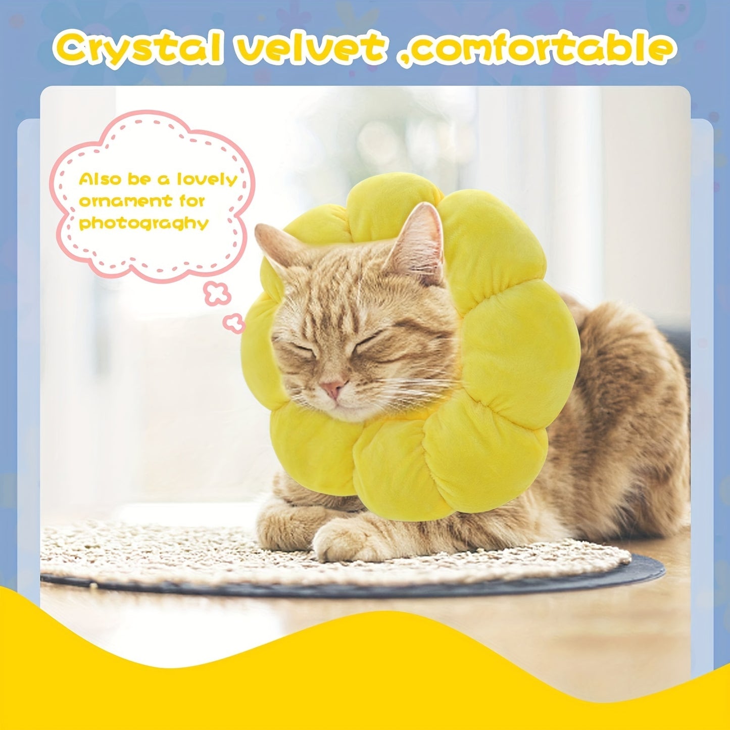 Cat Small Dog Recovery Collar | Cute Sunflower Neck Cone