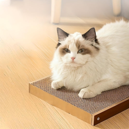L-Shaped Cat Scratching and Lounging Board - Multi-Functional Pet Furniture for Scratching and Relaxation