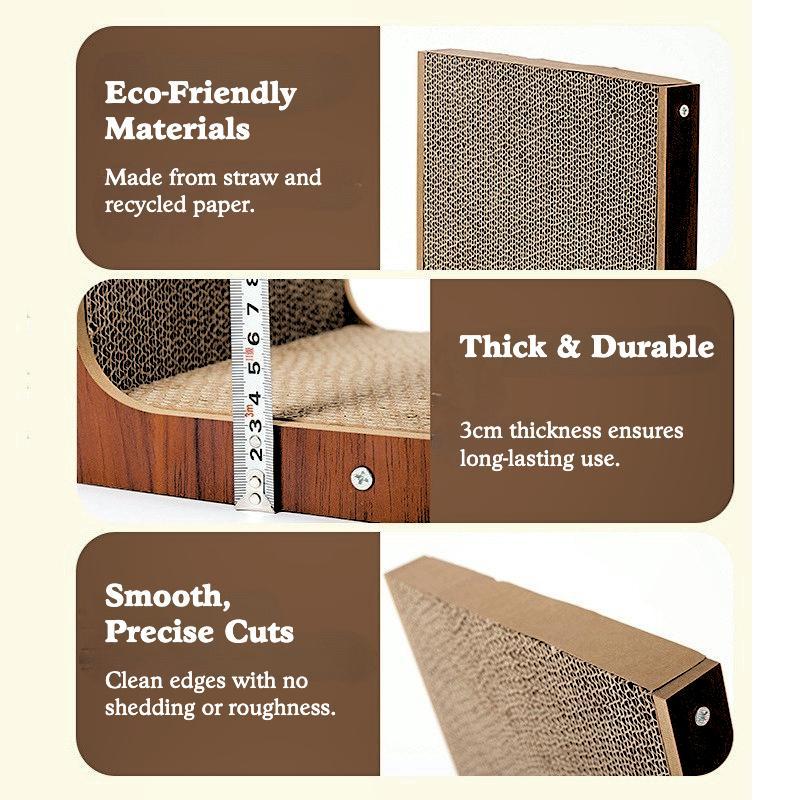 L-Shaped Cat Scratching and Lounging Board - Multi-Functional Pet Furniture for Scratching and Relaxation