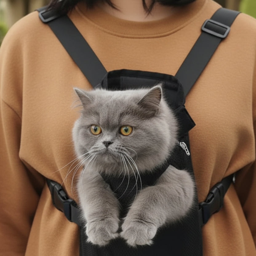 Adjustable Cat Carrier Bag Pet Double Shoulder Backpack Portable Bag Outdoor Travel Camping Hiking Cat Bag Dog Bag