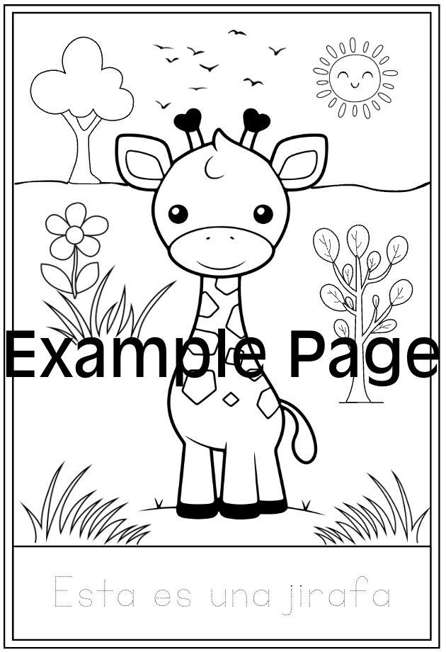 Animal Learning Coloring Book - 40 Pages Trace & Color Educational Activity Book for Kids Ages 3-7: Learn to Read and Write with Wildlife & Pets
